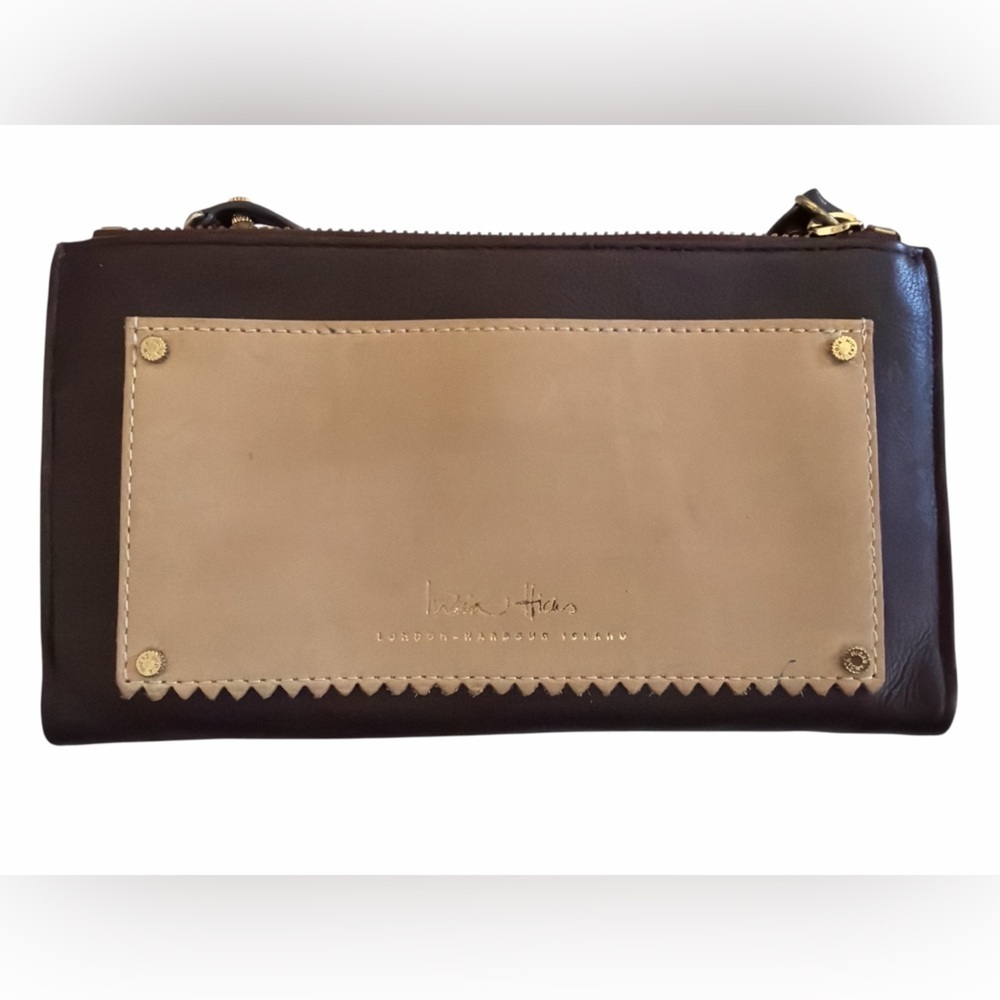India Hicks Take Out Double Zip Burgundy Leather 8" Wallet